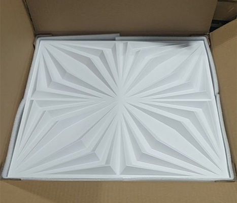 Matt White Anti-aging 3D PVC Decoration Wall Panel For Living Room Decoration